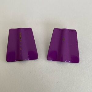 Vintage 1980's Purple Metal Earrings
